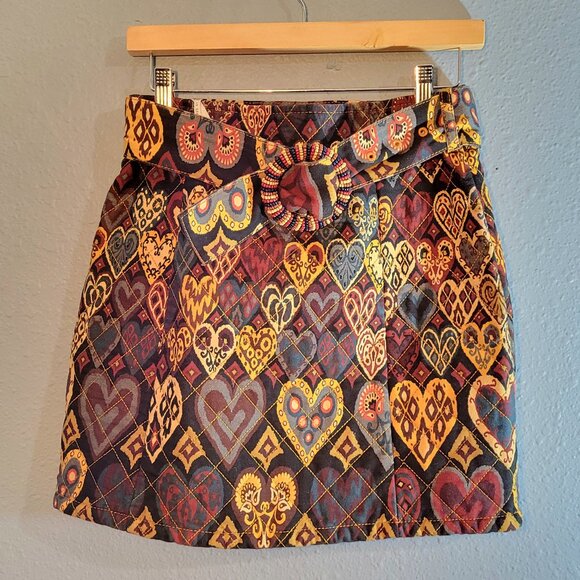 Farm Rio Black Hearts Ikat Mini Skirt - Picture 6 of 13